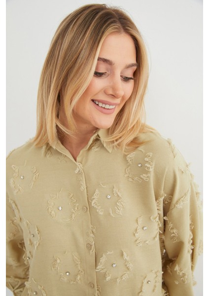 Taş Işlemeli Püsküllü Salaş Gömlek indirimleri