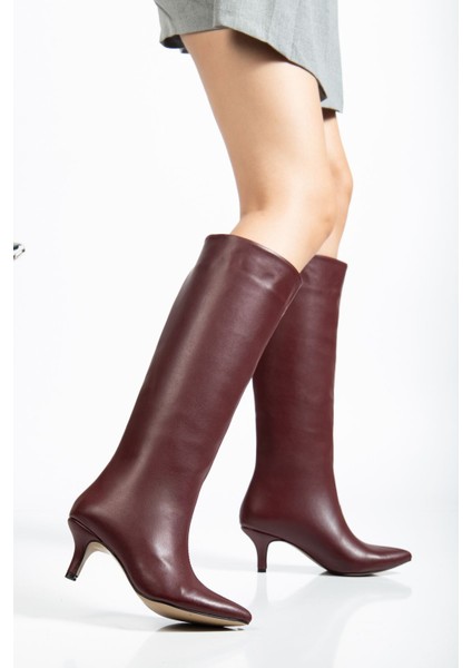 SYT-2025 Bordo Cilt Günlük Kadın Çizme fiyatları