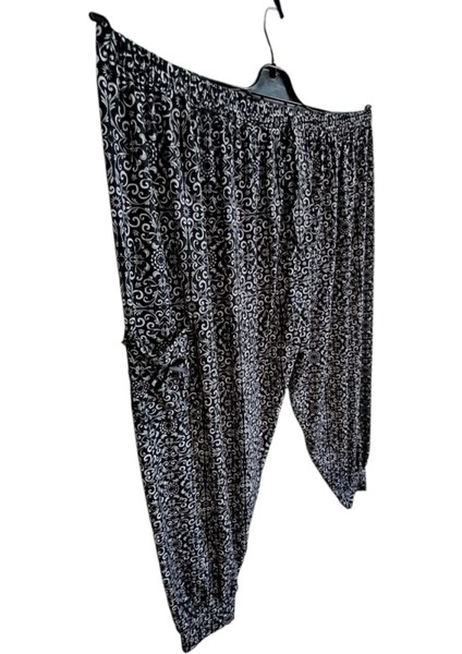 Kadın Bayan Büyük Battal Extra Jumbo Beden Viskon Penye Kumaş 1 Yan Cepli Pantolon Eşofman Altı Pijama Altı 130 Kilograma Kadar Olur Bol Likralı Esneyen Kumaş Bel Lastikli Süs Bagcıklı indirimleri
