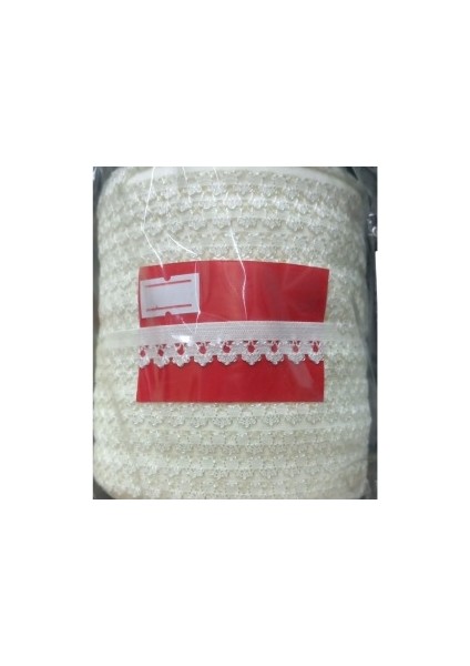 Çamaşır Lastiği Dantelli 1 cm 1 Metre Ekru