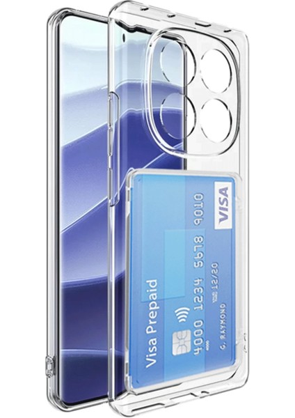 Xiaomi Redmi Note 14 Pro Plus Kılıf Kart Şeffaf Silikon - Şeffaf