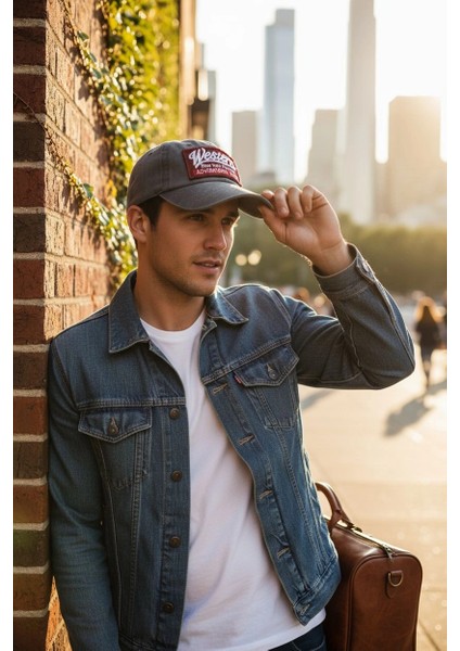 Western Vintage Eskitme Gri Kep Şapka modelleri