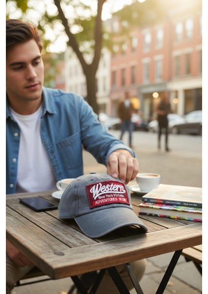 Western Vintage Eskitme Gri Kep Şapka indirimleri