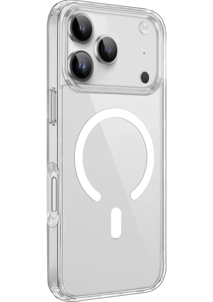 iPhone 17 Pro Max Kılıf Pc Real Sert Mika Şeffaf Magsafe Kapak - Şeffaf