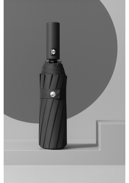 Rüzgarda Ters Dönebilen Kırılmayan 10 Tell Tam Otomatik Siyah Şemsiye Premium Black 106 cm Çap fiyatları