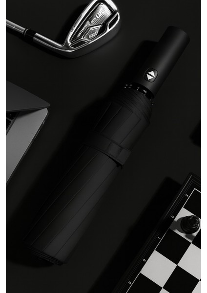 Rüzgarda Ters Dönebilen Kırılmayan 10 Tell Tam Otomatik Siyah Şemsiye Premium Black 106 cm Çap modelleri