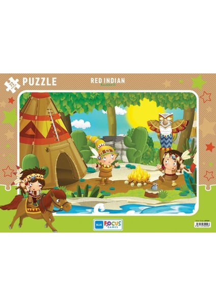 Blue Focus Red Indian (Kızılderili) - Puzzle 72 Parça
