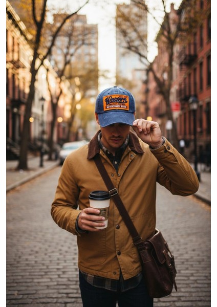 Western Vintage Eskitme Lacivert Kep Şapka modelleri