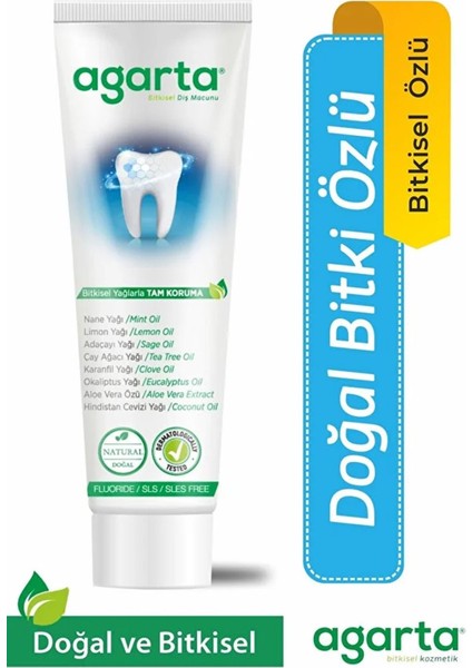 Asfstore Agarta Bitkisel Tam Koruma Diş Macunu Tüp 100 ml