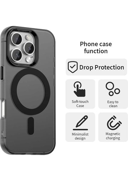 Iphone 16 Pro Max Uyumlu Kamera Koruma Çıkıntılı Magsafe Özellikli Renkli Mat Kılıf modelleri