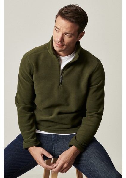 3'lü Paket Tüylenme Yapmayan Standart Fit Bato Yaka Soğuk Geçirmez Sweatshirt Polar