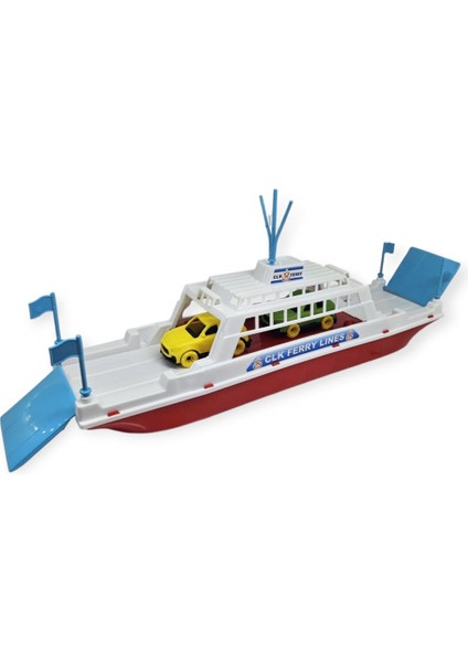 Feribot Araç Taşııyan Gemi 45 cm - Kırmızı (Lisinya)