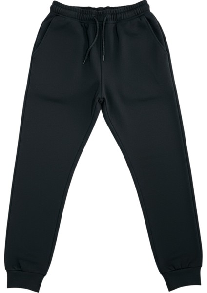 Çocuk Kışlık Pamuklu Eşofman Altı Çift Cepli Siyah