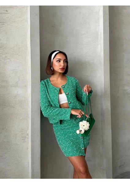 Ceketli Etek Takım Chl Kumaş Yeşil H24443 fiyatları