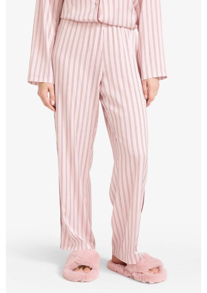 Pijama Takımı Regular Fit Saten Çizgili Uzun Kollu Üst Uzun Alt-Fall in Love G0227AX25AU modelleri