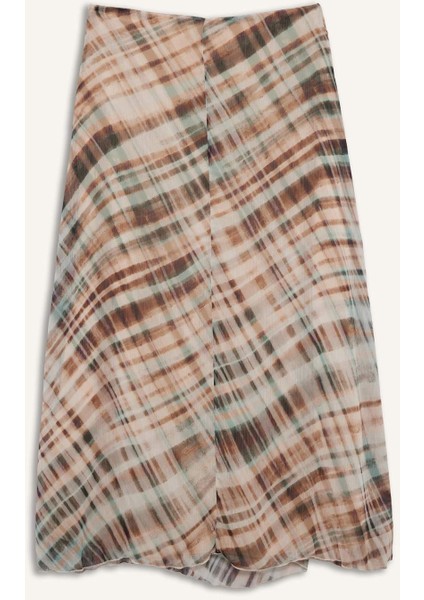 Kalem Desenli Normal Bel Astarlı Şifon Midi Etek G2930AX25AU modelleri