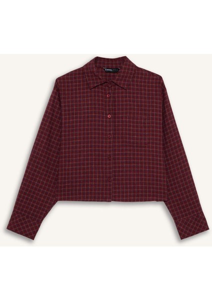 Overshirt Fit Dokulu Uzun Kollu Kareli Gömlek G3061AX25WN