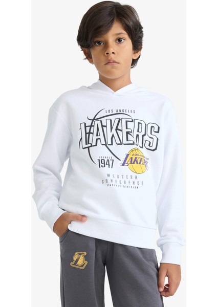 Erkek Çocuk Nba Los Angeles Lakers Regular Fit Kapüşonlu SWEATSHIRT F4085A825AU fırsatları