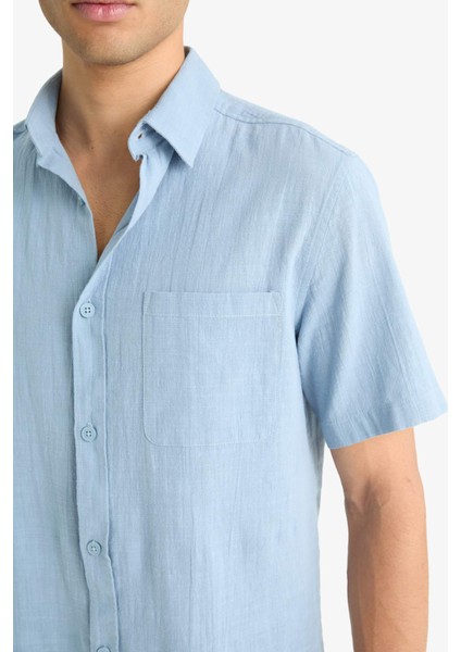 Slim Fit Dar Kesim Polo Yaka Kısa Kollu Gömlek F6343AX25AU indirimleri