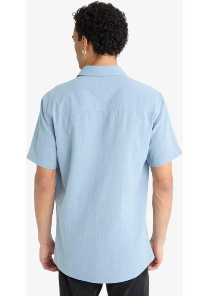 Slim Fit Dar Kesim Polo Yaka Kısa Kollu Gömlek F6343AX25AU