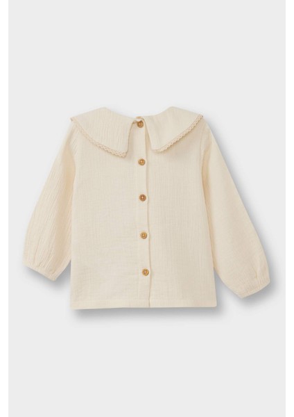 Kız Bebek Bebe Yaka Çiçekli Müslin Uzun Kollu Bluz G3494A525AU modelleri