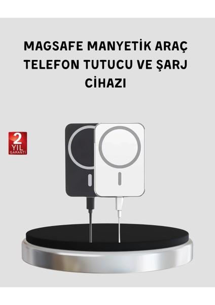 Magsafe Uyumlu Kablosuz Powerbank – Güçlü Mıknatıs, Hızlı Şarj, Kompakt Tasarım