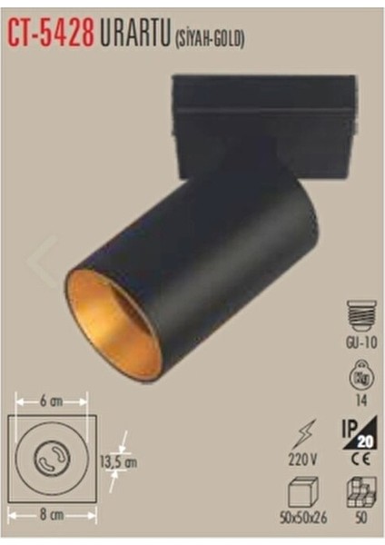 Urartu GU10 Duy Aplik Metal Gövde ile Her Yöne Işık Yayan 10 cm Aplik modelleri