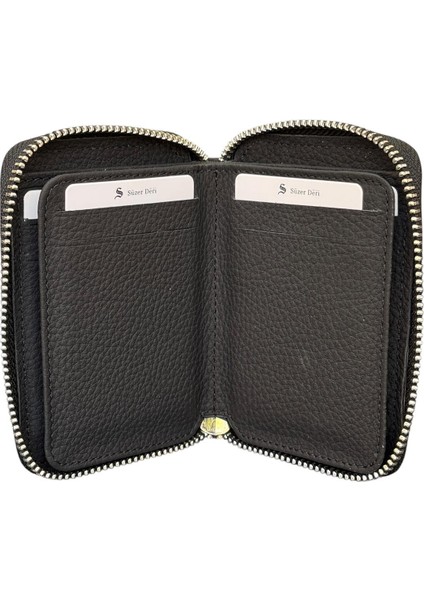 Siyah Hakiki Deri Fermuarlı Mini Boy Unisex Spor Cüzdan - 3035-SIYAH modelleri