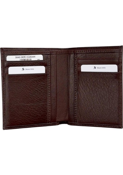 Kahverengi Hakiki Deri Çıkarılabilir Kartlıklı Dikey Model Spor Erkek Cüzdan - 3043-KAHVE modelleri