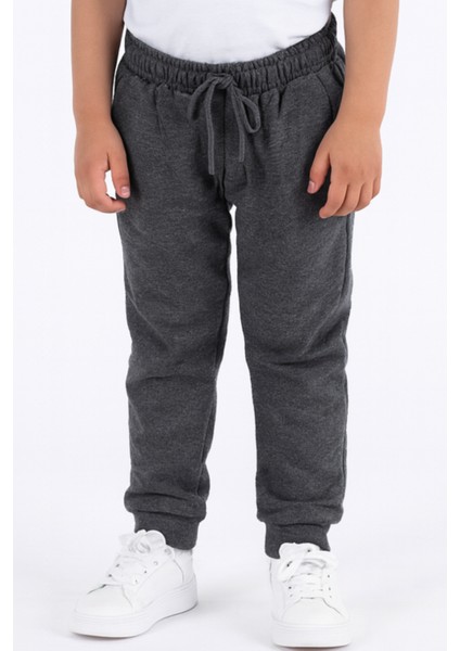 Çocuk Kışlık Pamuklu Eşofman Altı Çift Cepli Siyah