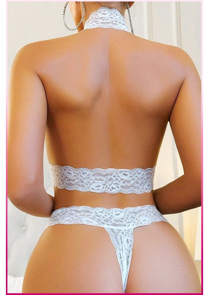 Beyaz Dantel Şeritli Seksi Sütyen Külot Takım fırsatları