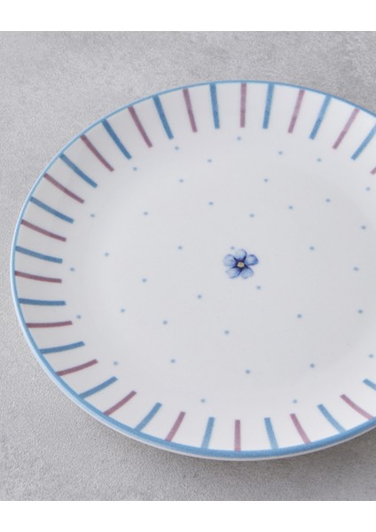 Bloomy Porselen 6'lı Pasta Tabağı 19 cm Mavi - Yeşil fiyatları