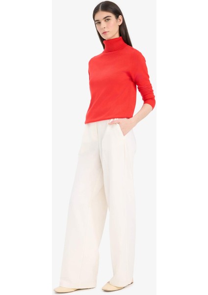 Regular Fit Yumuşak Dokulu Balıkçı Yaka Basic Düz Triko Kazak H1651AZ25WN fiyatları