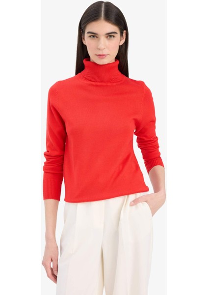 Regular Fit Yumuşak Dokulu Balıkçı Yaka Basic Düz Triko Kazak H1651AZ25WN modelleri