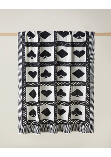 Fun Koltuk Şalı 130X170 cm Siyah - Beyaz