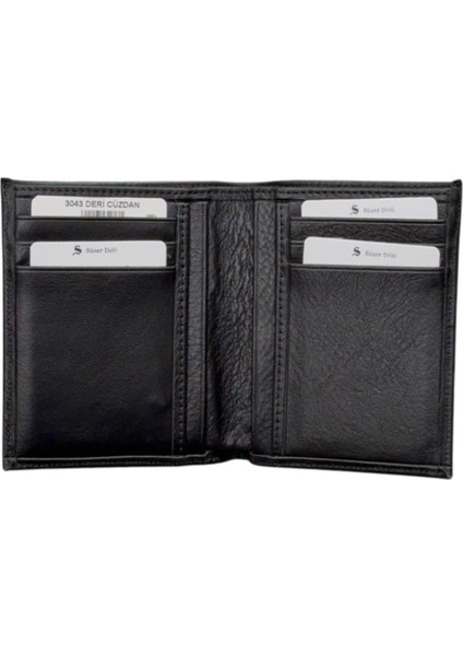 Siyah Hakiki Deri Çıkarılabilir Kartlıklı Dikey Model Spor Erkek Cüzdan - 3043-SIYAH modelleri