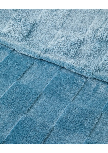 Classic Check Jakarlı Supersoft Çift Kişilik Battaniye 200X220 cm Mavi modelleri