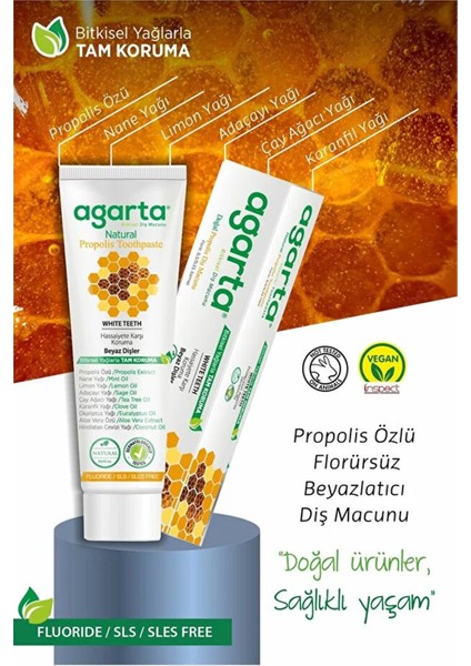 Agarta Doğal Propolis Diş Macunu Tüp 100 ml modelleri