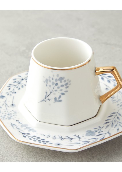 Dreampetal New Bone China 12 Parça 6 Kişilik Kahve Fincan Takımı 80 ml Mavi fırsatları