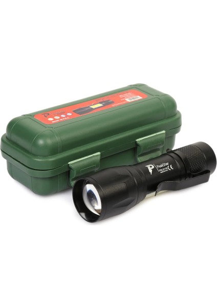 PS-2115 Ultra Güçlü USB Şarjlı El Feneri Kutulu Kamp Feneri Avcılık Feneri - Lisinya