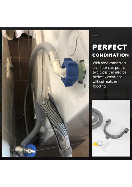 Tahliye Hortumu Uzatma Seti Evrensel Çamaşır Makinesi Hortumu 1m, Braket Hortum Bağlantısı ve Hortum Kelepçeleri Dahil Tahliye Hortumları (Yurt Dışından) indirimleri