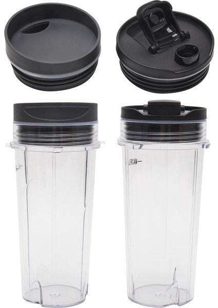 Ninja BL660 BL770 BL740/QB3000/BL810 Blender Için Dört Kapaklı 2 Adet 16 Oz Bardak, Blender Yedek Parça Aksesuarları (Yurt Dışından) modelleri