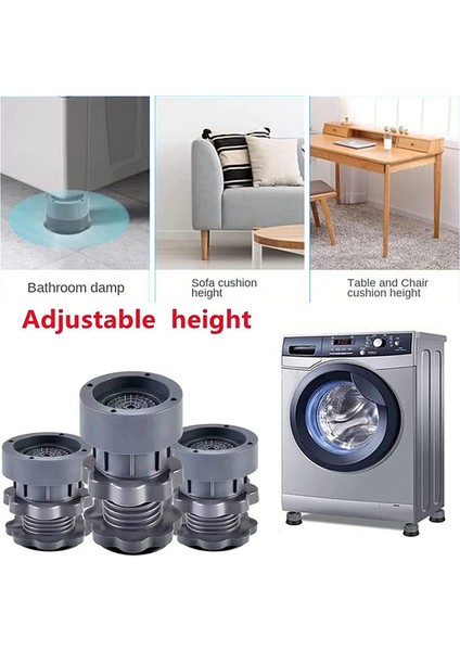 Ayarlanabilir Yükseklikli Çamaşır Makinesi Desteği, Titreşim Önleyici Çamaşır Makinesi Ayak Pedi, Çamaşır Makinesi Kauçuk Ayak Pedi 4 Adet (Yurt Dışından) indirimleri