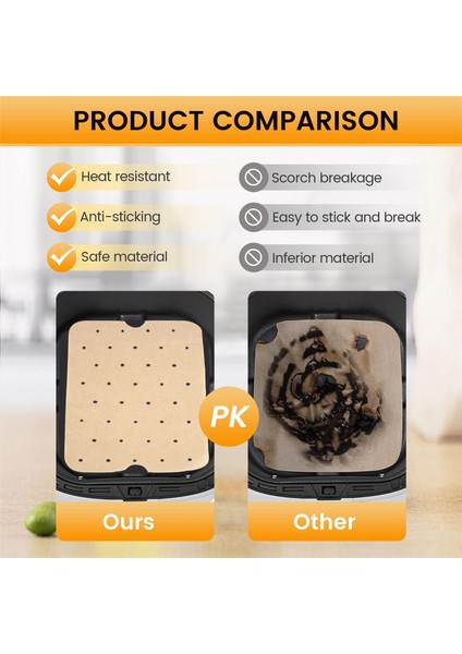 Ninja Foodi Smart FG551 Hava Fritöz Aksesuarları Için 100 Adet Hava Fritöz Kağıdı Hava Deliği Hava Fritöz Parşömen Kağıdı Kaplamaları (Yurt Dışından) indirimleri