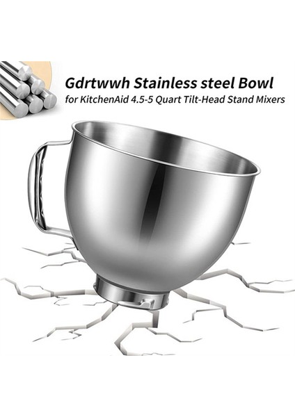 Kitchenaid Için Paslanmaz Çelik Kase Yumurta Çırpıcı 4,5-5 Quart Eğimli Kafa Stand Mikseri Kitchenaid Mikser Kasesi Bulaşık Makinesinde Yıkanabilir (Yurt Dışından) fırsatları