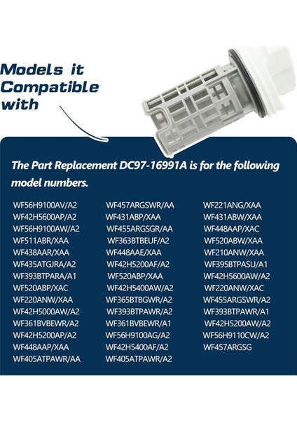 2 Adet DC97-16991B Çamaşır Makinesi Tahliye Pompası Filtresi Samsung 4000059 AP5800143 PS8764284'ÜN Yerine Geçen Çamaşır Makinesi Filtresi (Yurt Dışından) fırsatları