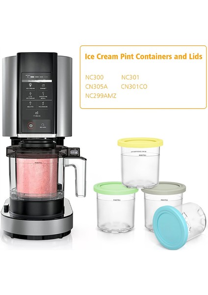Ninja Creami Için Kapaklı Dondurma Kapları, NC301, NC300 ve NC299AMZ Dondurma Makinesiyle Uyumlu (Yurt Dışından) modelleri