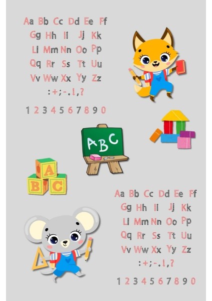 Alfabe ve Sayılar Eğitici Kaymaz Dot Taban Dijital Baskı Çocuk Halısı fiyatları