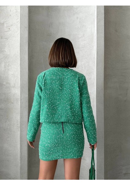 Ceketli Etek Takım Chl Kumaş Yeşil H24443 fırsatları