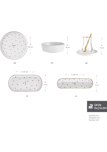 Lovin 32 Parça 6 Kişilik Kahvaltı Takımı Gold fiyatları